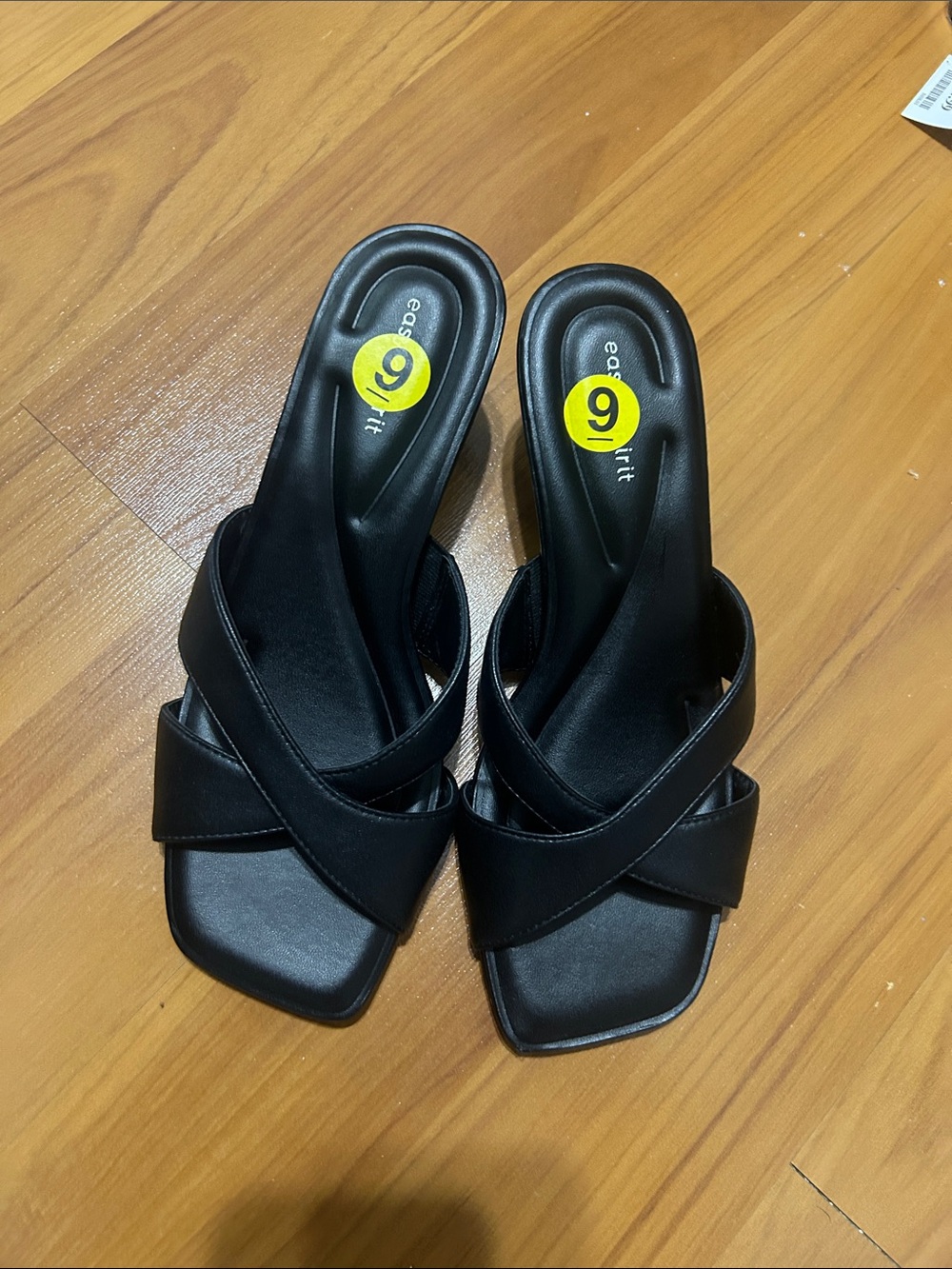 Everyday Black Slide Heeled Sandals - Size 9